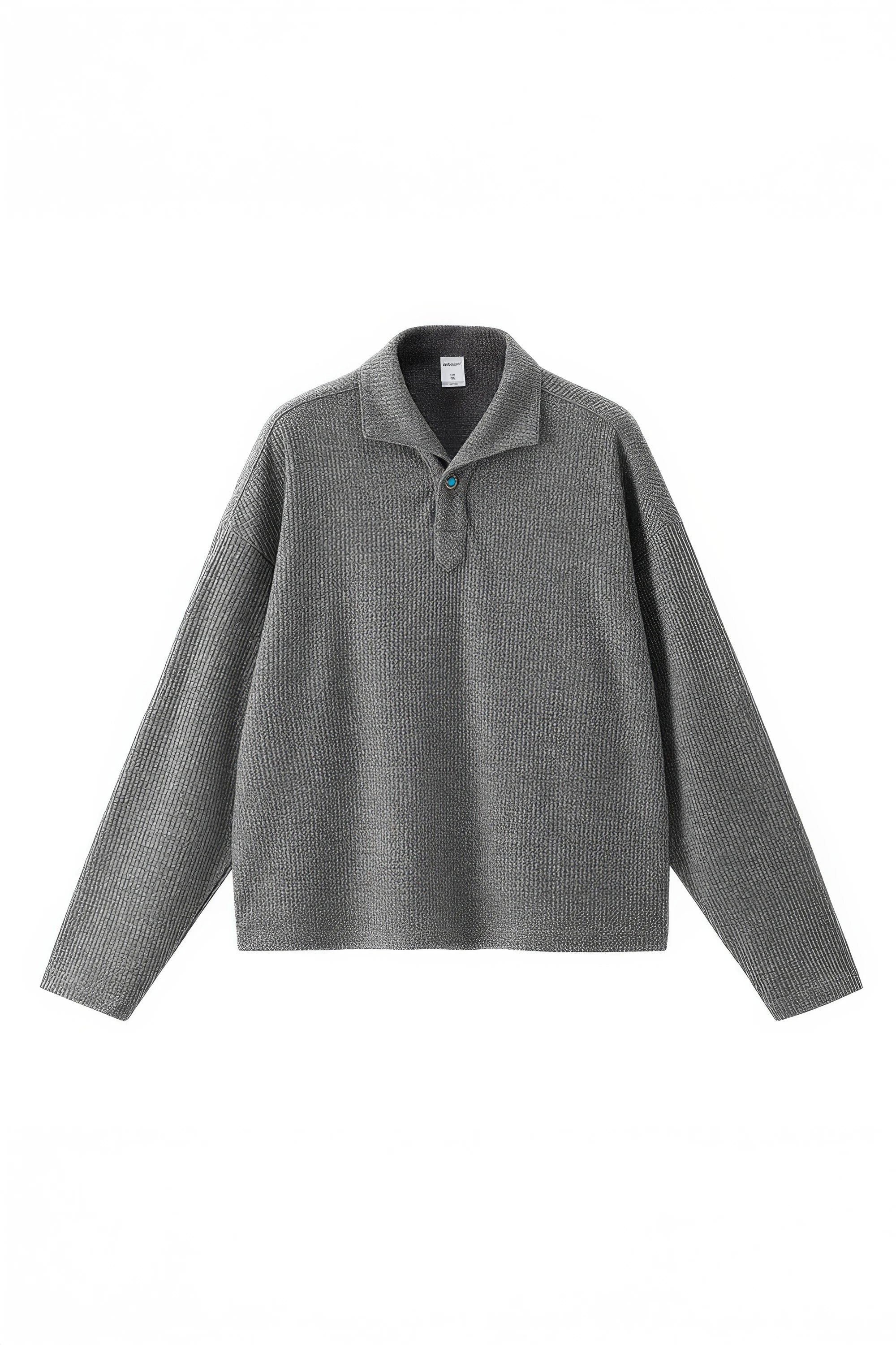 Vintage Italian Polo Shirt - Long Sleeve, Loose Fit, Classic Collared