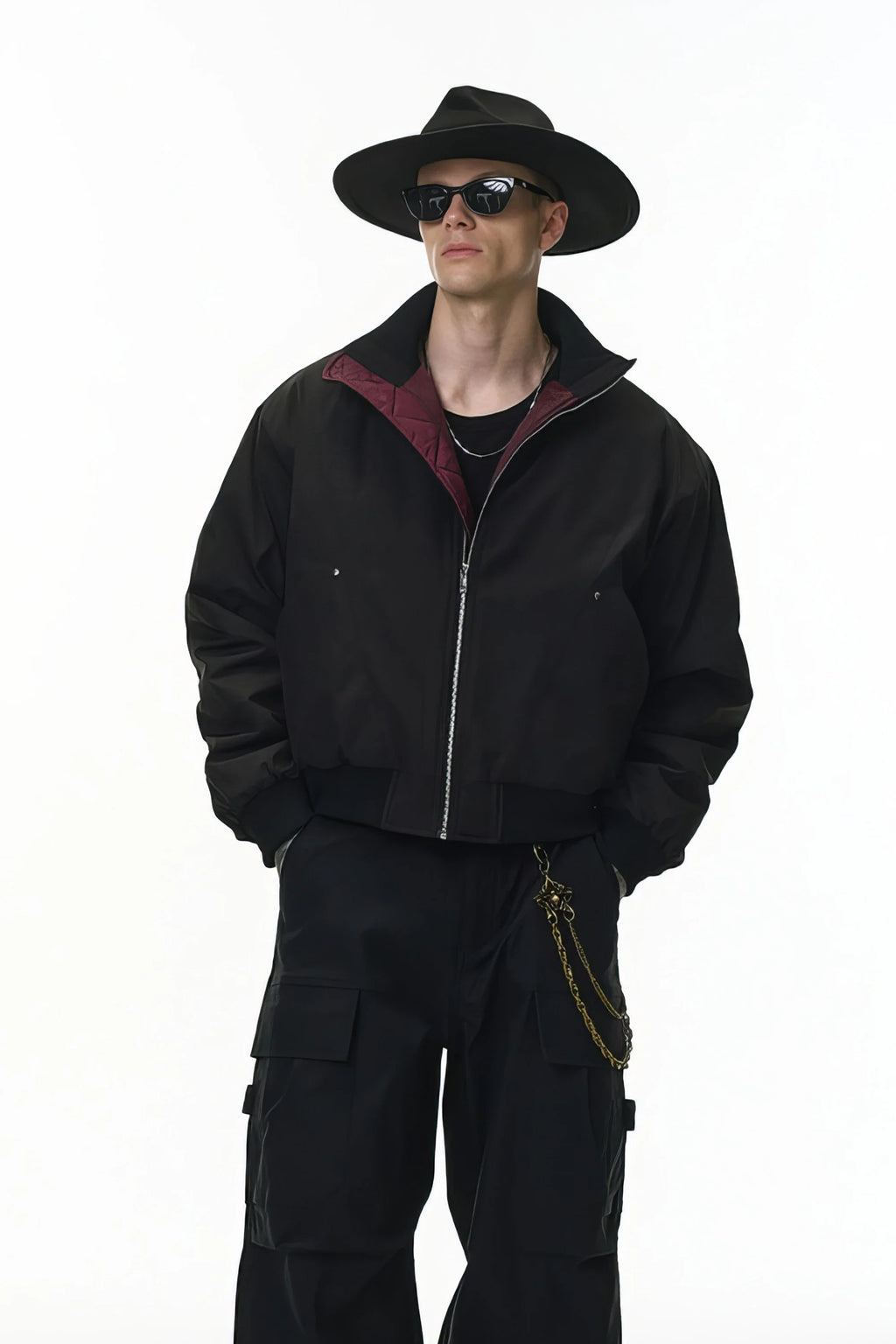 Unisex Stand Collar Cotton Flight Jacket for Casual Wear