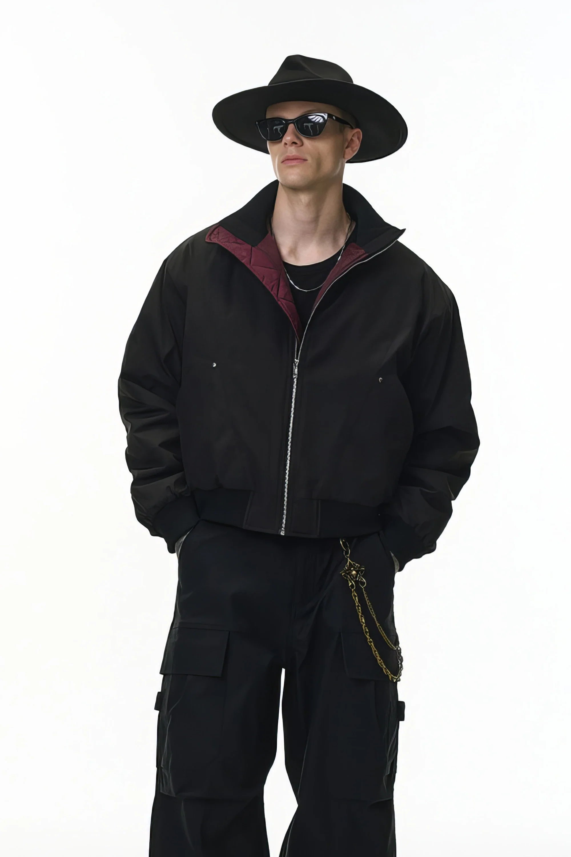 Unisex Stand Collar Cotton Flight Jacket for Casual Wear