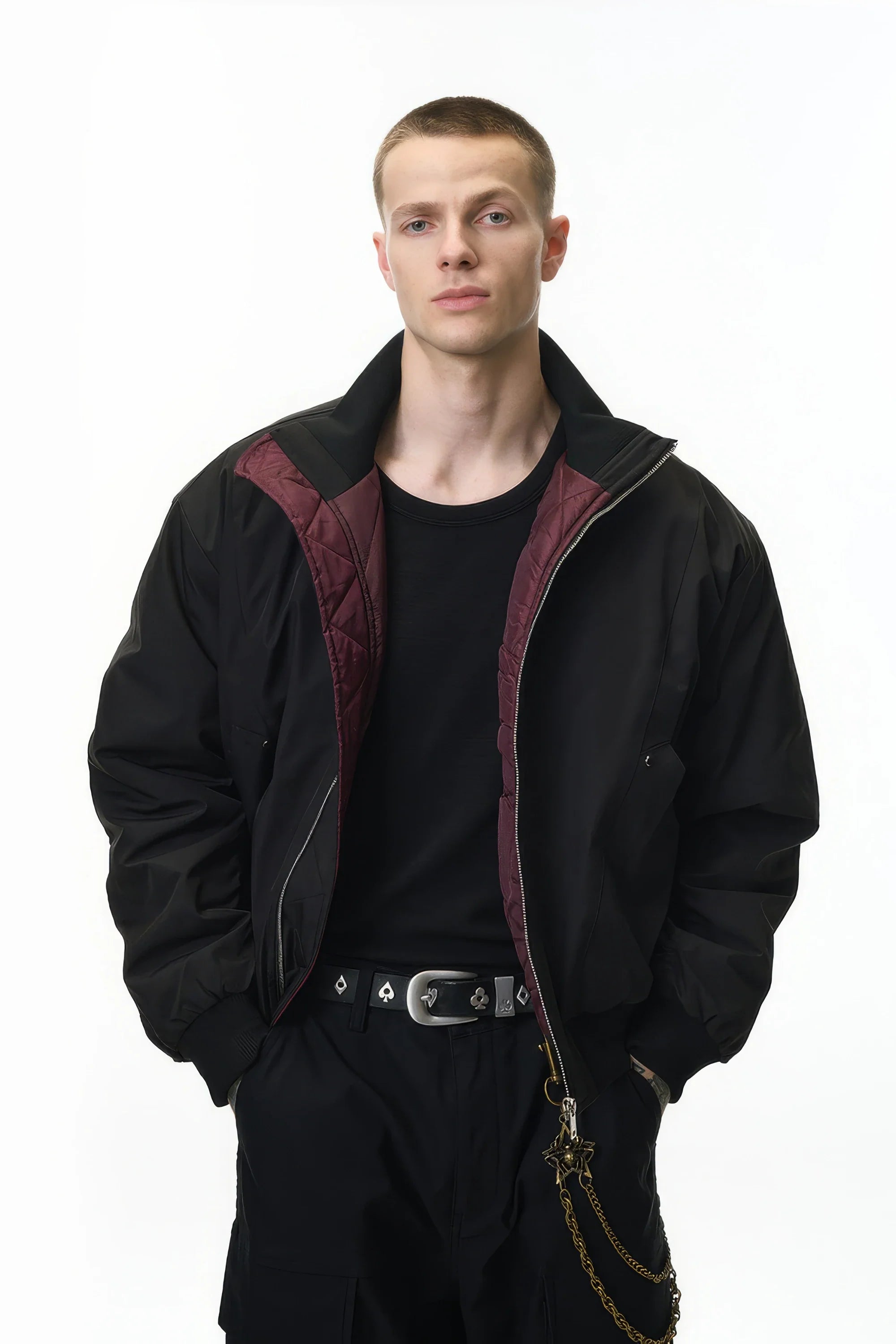 Unisex Stand Collar Cotton Flight Jacket for Casual Wear
