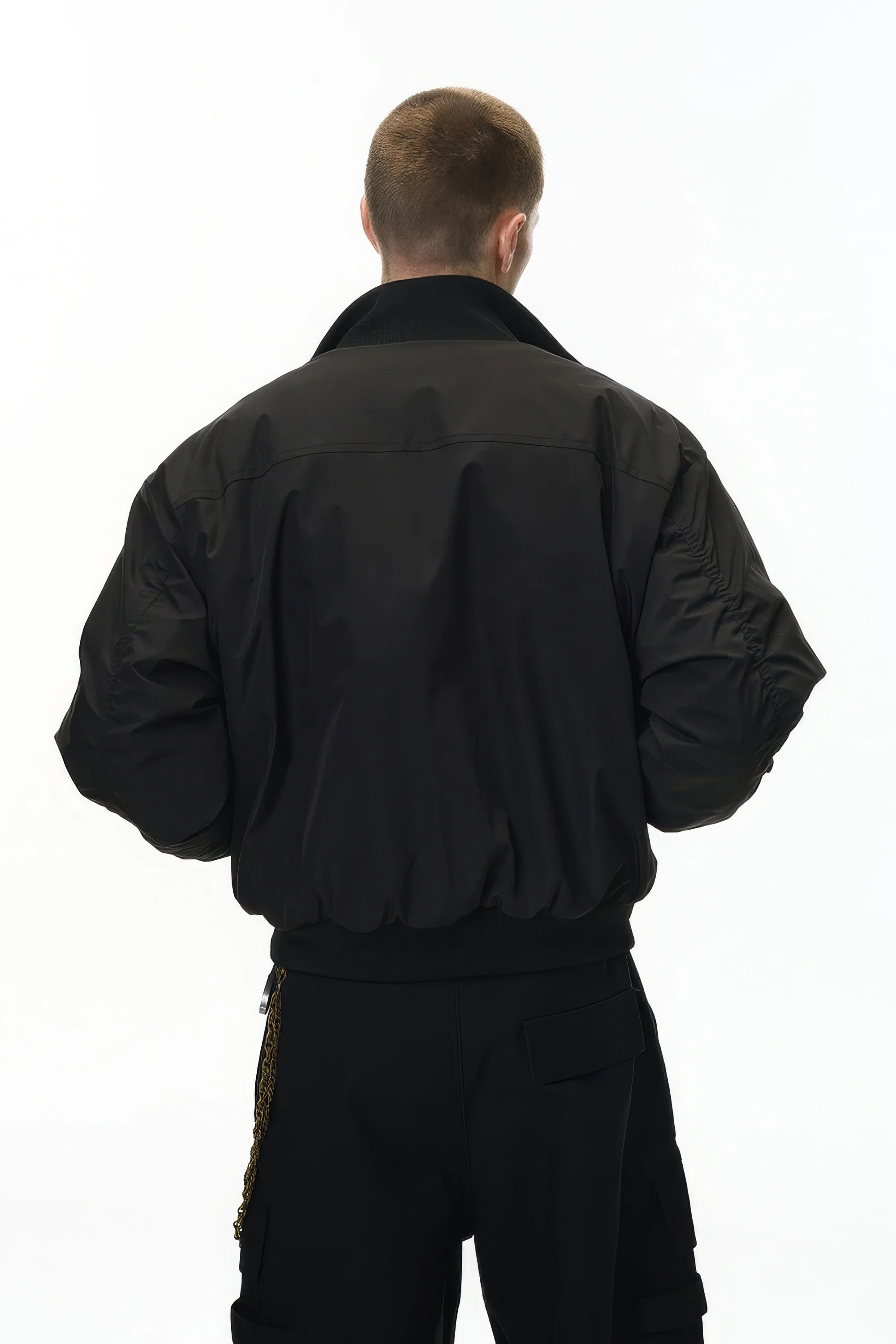 Unisex Stand Collar Cotton Flight Jacket for Casual Wear