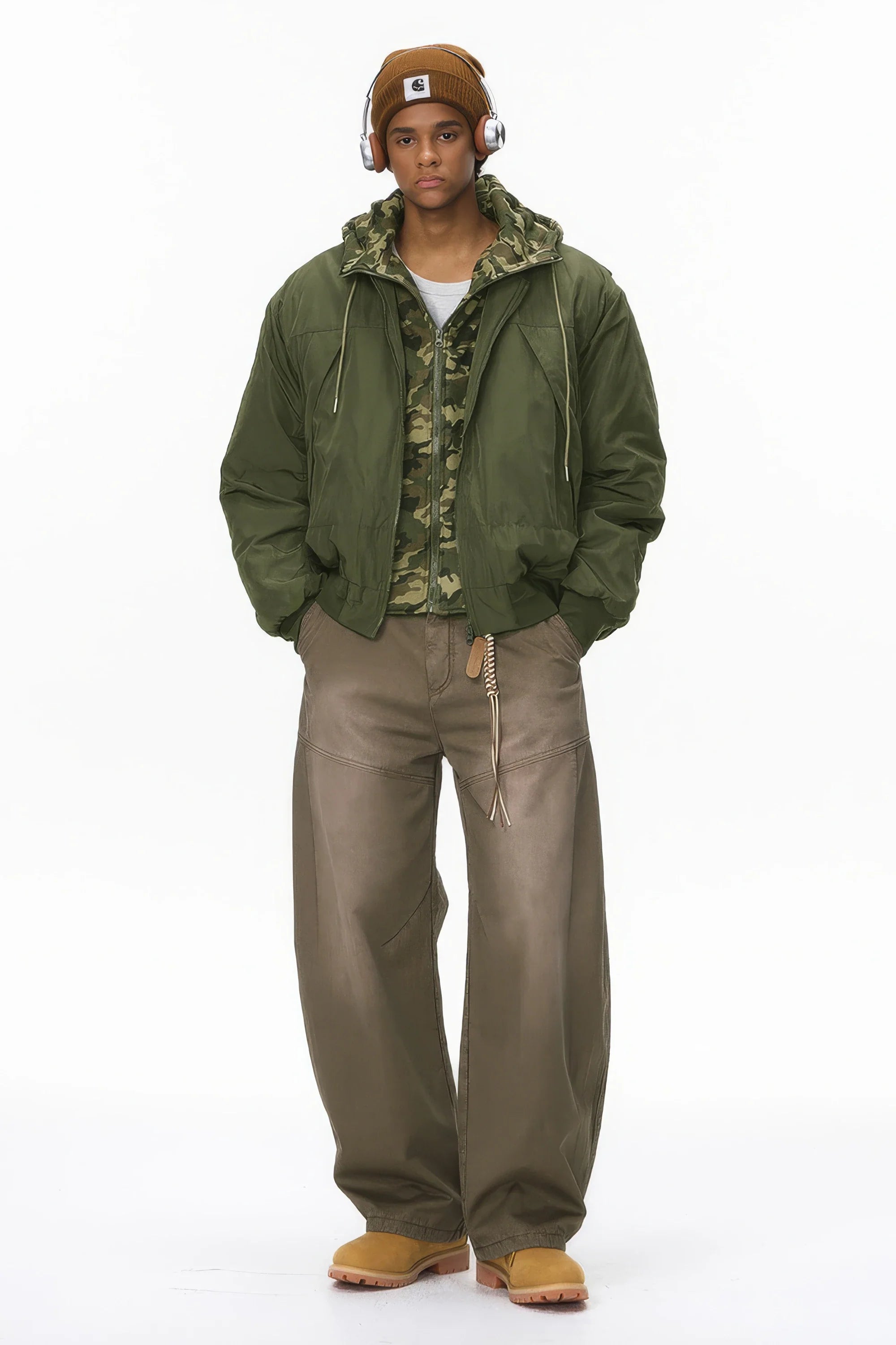 Unisex Detachable Layered Baseball Hoodie Jacket