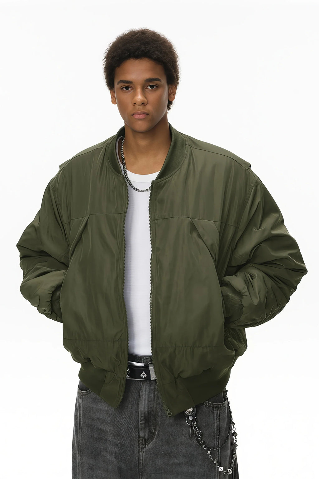 Unisex Detachable Layered Baseball Hoodie Jacket