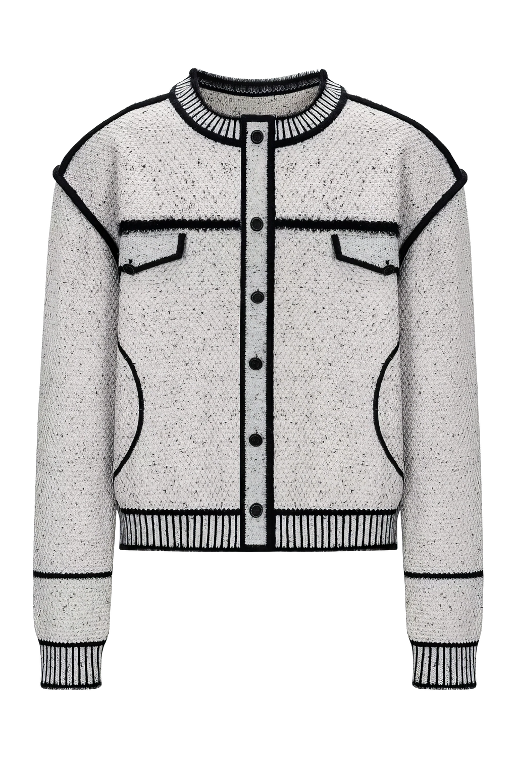 Knitted Sweater Jacket with Mark Pen Design