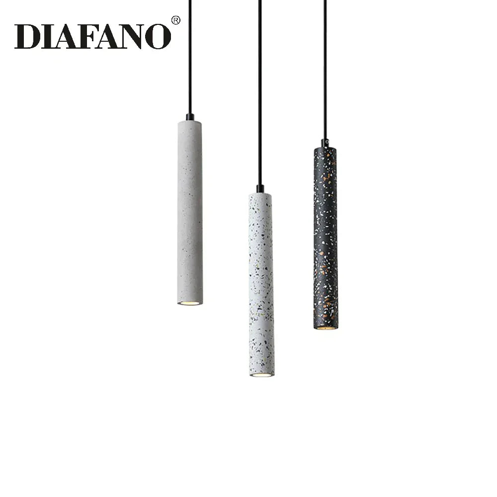 DecorBites™ Concrete Tube Pendant Light Chandelier