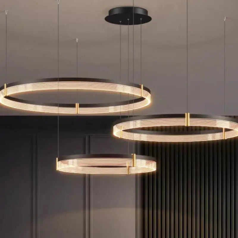 DecorBites™ Black Acrylic LED Pendant Light for Modern Home Decor