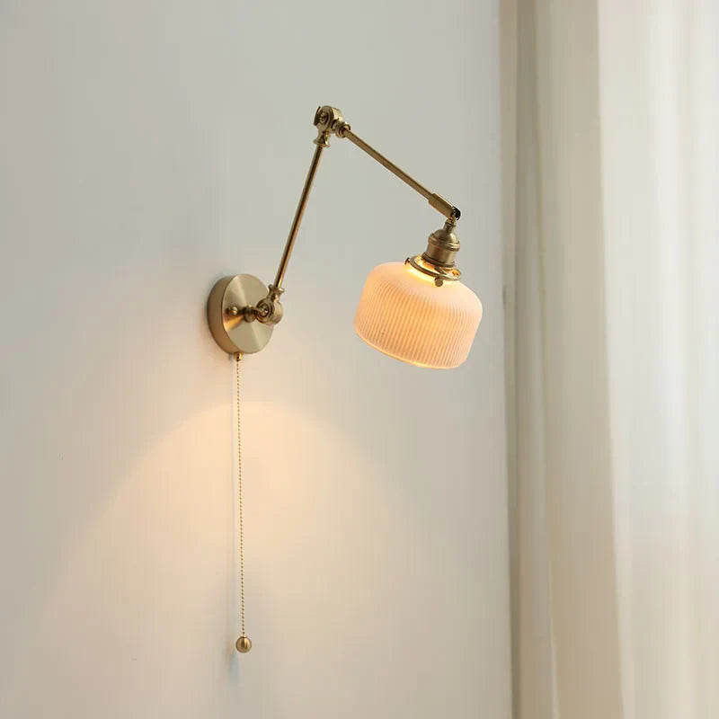 DecorBites™ Ceramic Copper LED Wall Lights with Pull Chain Switch - Nordic Modern Bedside Lamp
