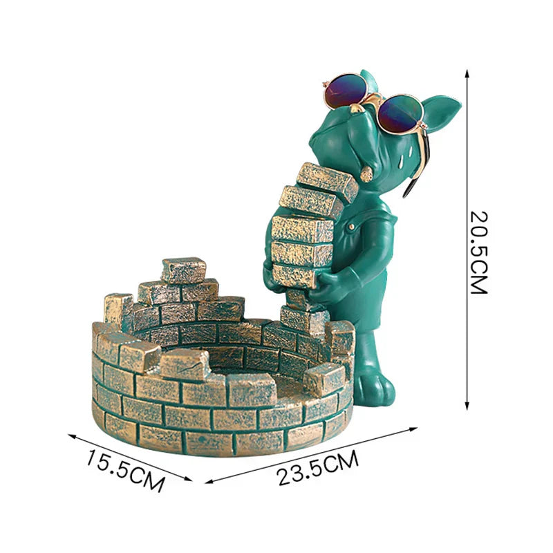 DecorBites™ Dog Statue Storage Box Resin Art Sculpture Figurine Home Study Ornament