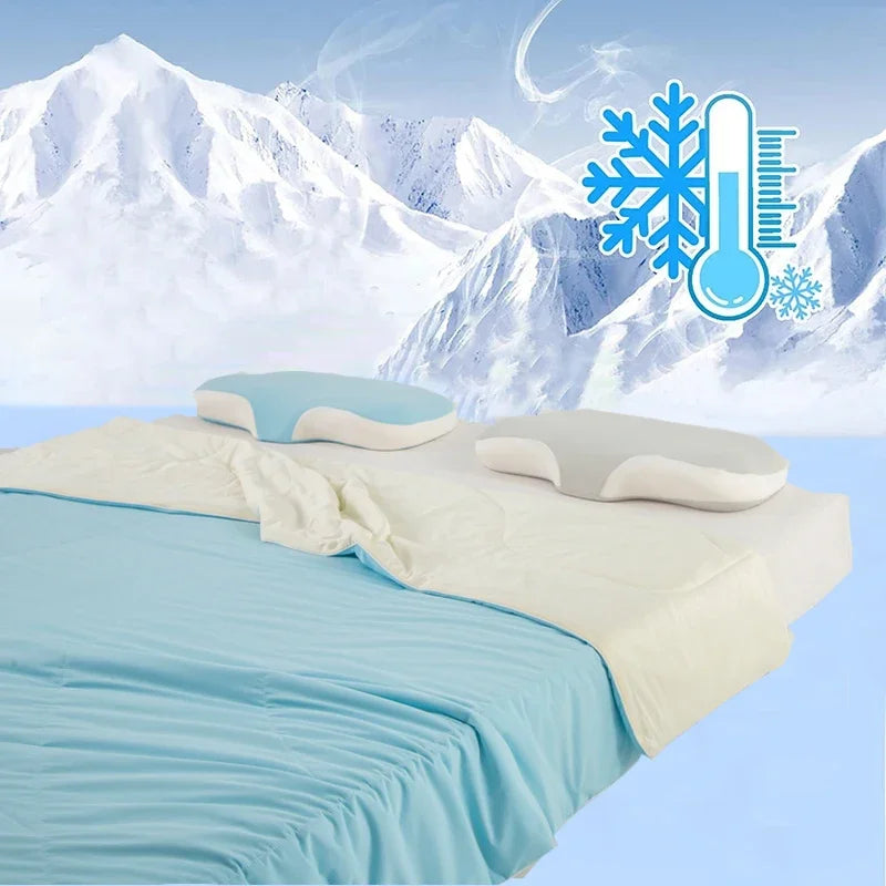 DecorBites™ Ice Silk Cooling Blanket: Double-Sided Super Cooling Comforter for a Cool Summer