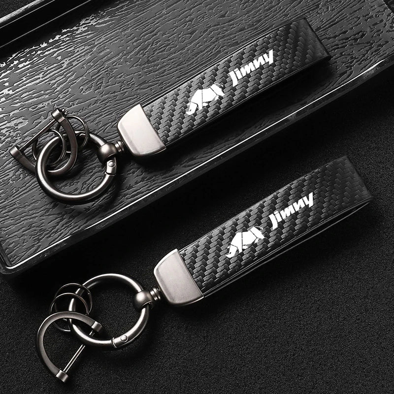 Carbon Fiber Style Keychain | Suzuki Car Key Accessory