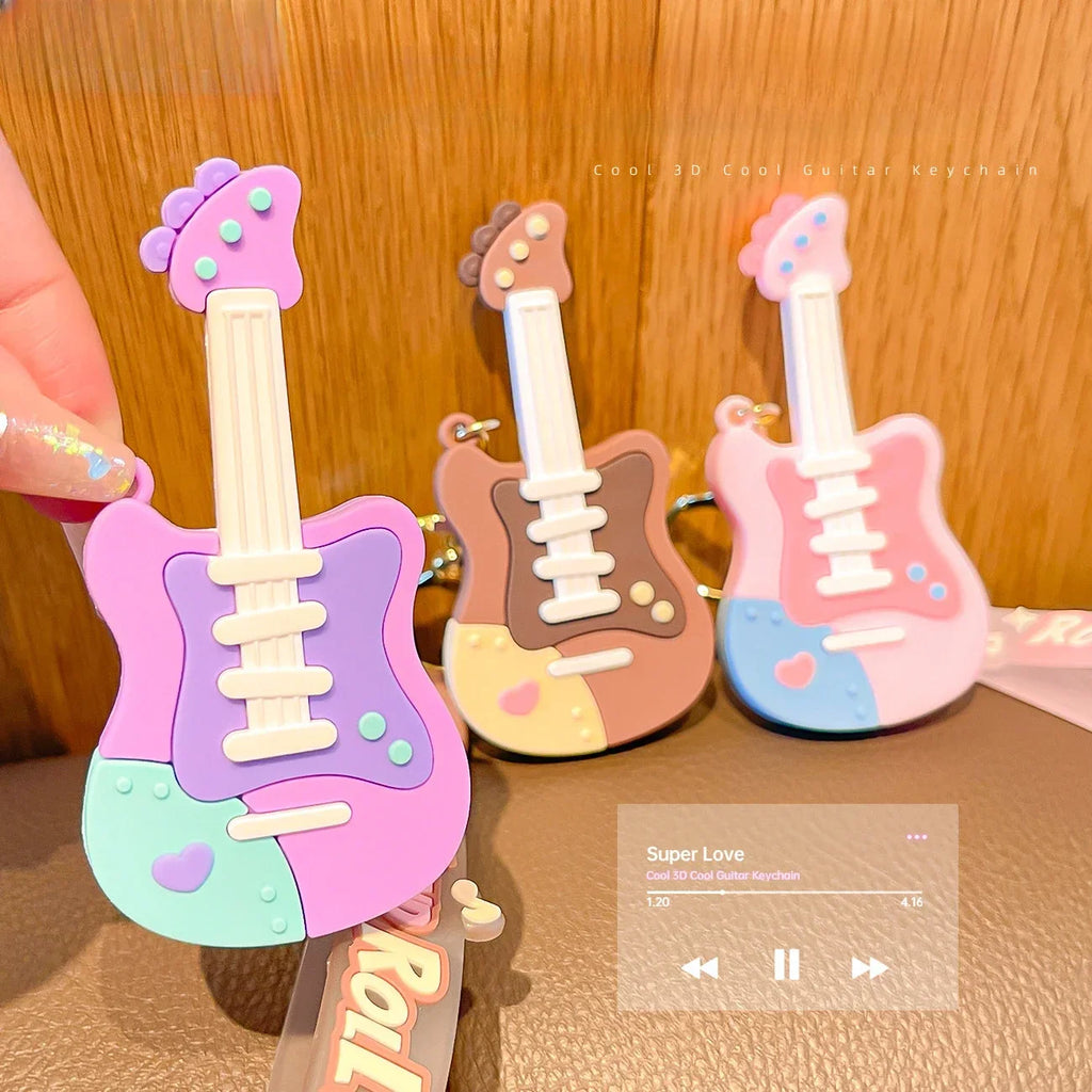 Creative Guitar Keychain | Cool Car Pendant for Music Lovers