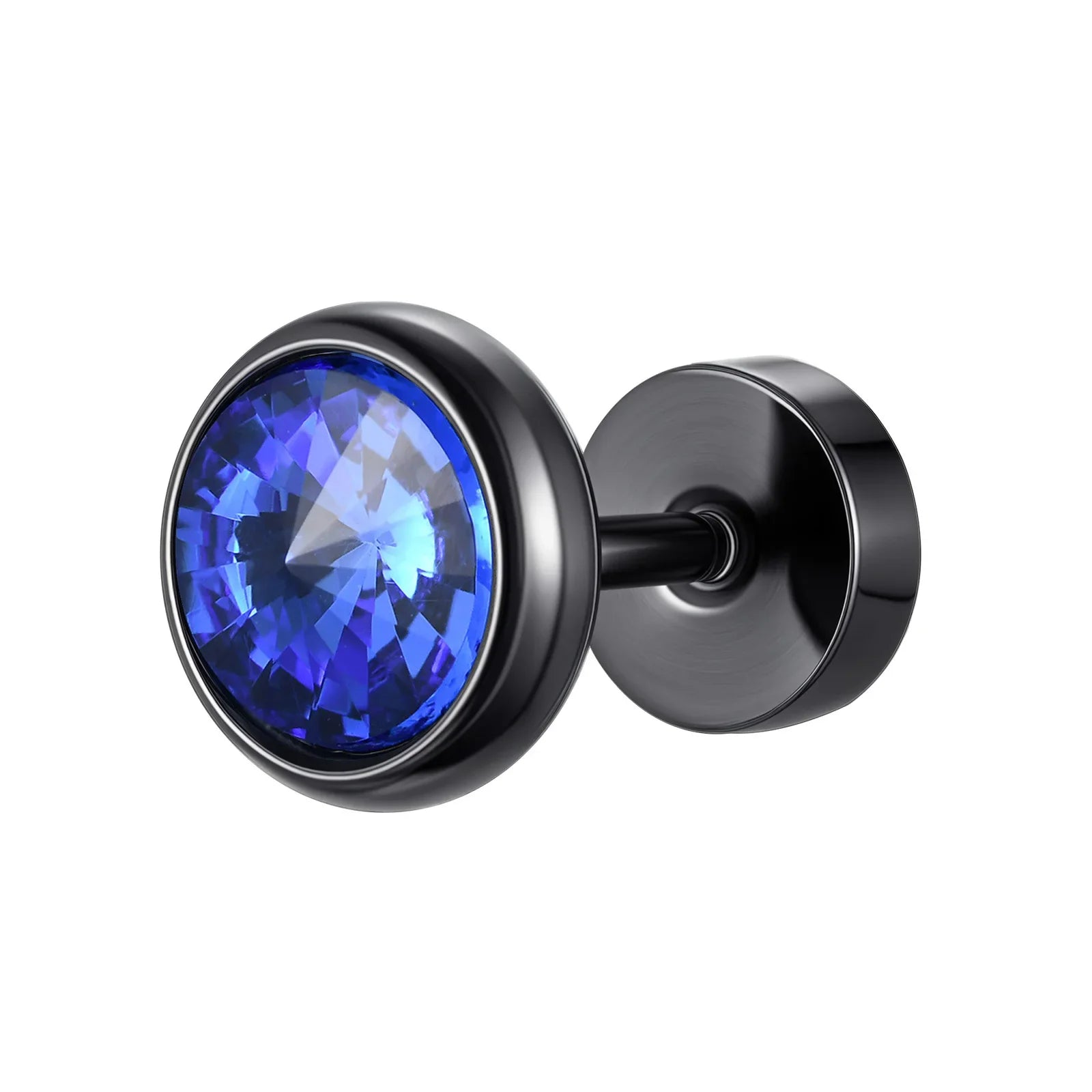 Stainless Steel Men’s Earrings | 8mm Multi-Faceted Screw Back Stud