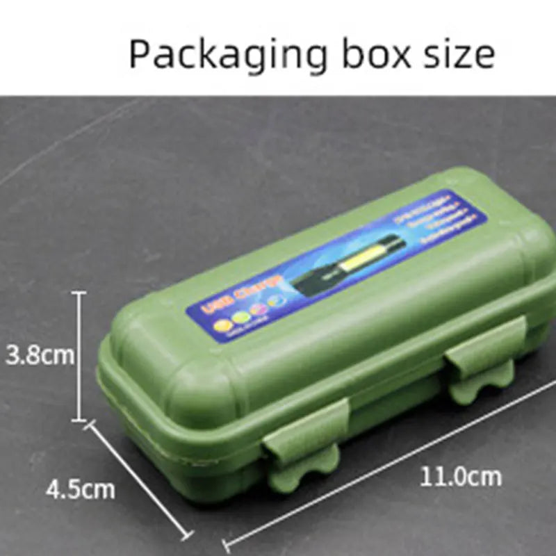 Mini XPE COB LED Flashlight | Rechargeable Dual Light Source for Hiking Camping and Fishing