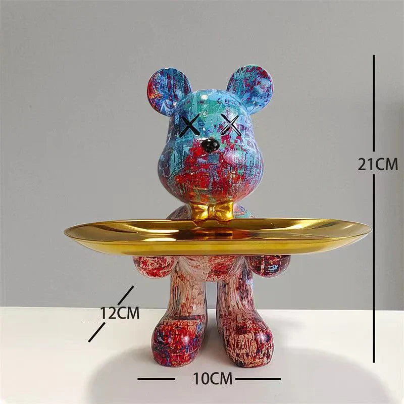 DecorBites™ Graffiti Bear Figurine Home Decor Sculpture Shelf Statue Table Gift