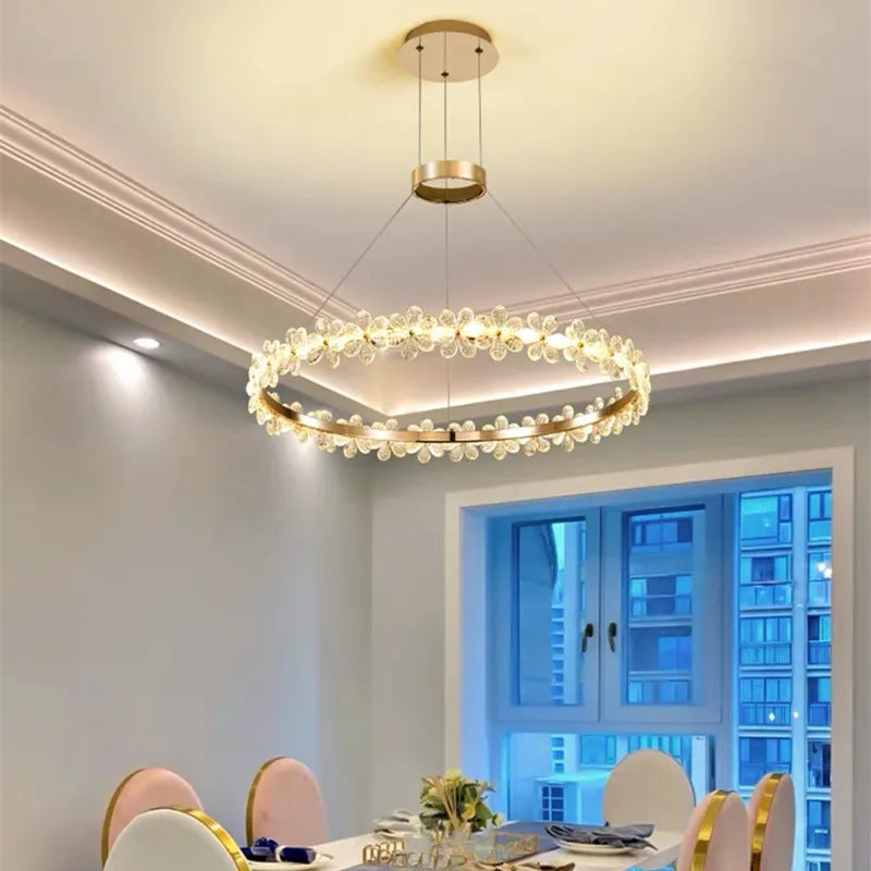 DecorBites™ Crystal LED Chandelier for Home Decor & Luxury Lighting