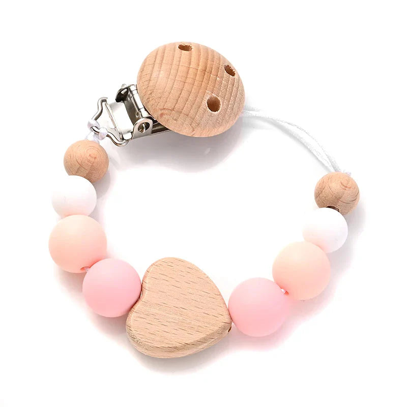 Baby Pacifier Chain Clip Silicone Teether Beads Soother Toy