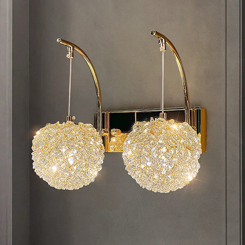 DecorBites™ Crystal Wall Sconce | Modern Designer Copper Wall Lamp for Home Decor Lighting
