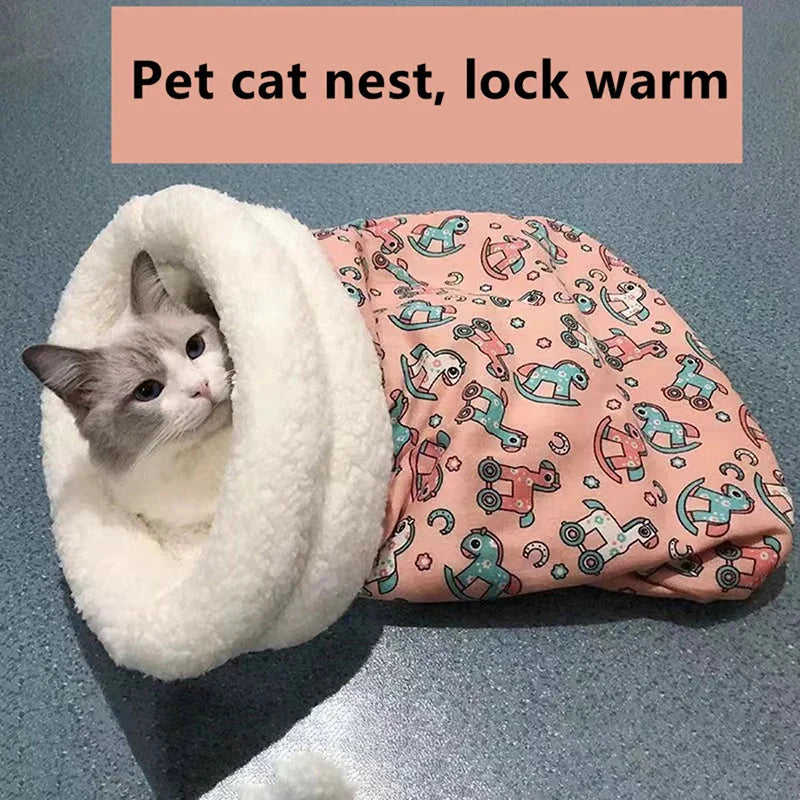 Autumn Winter Cat Kennel – Closed Cozy Sleeping Bag for Cats