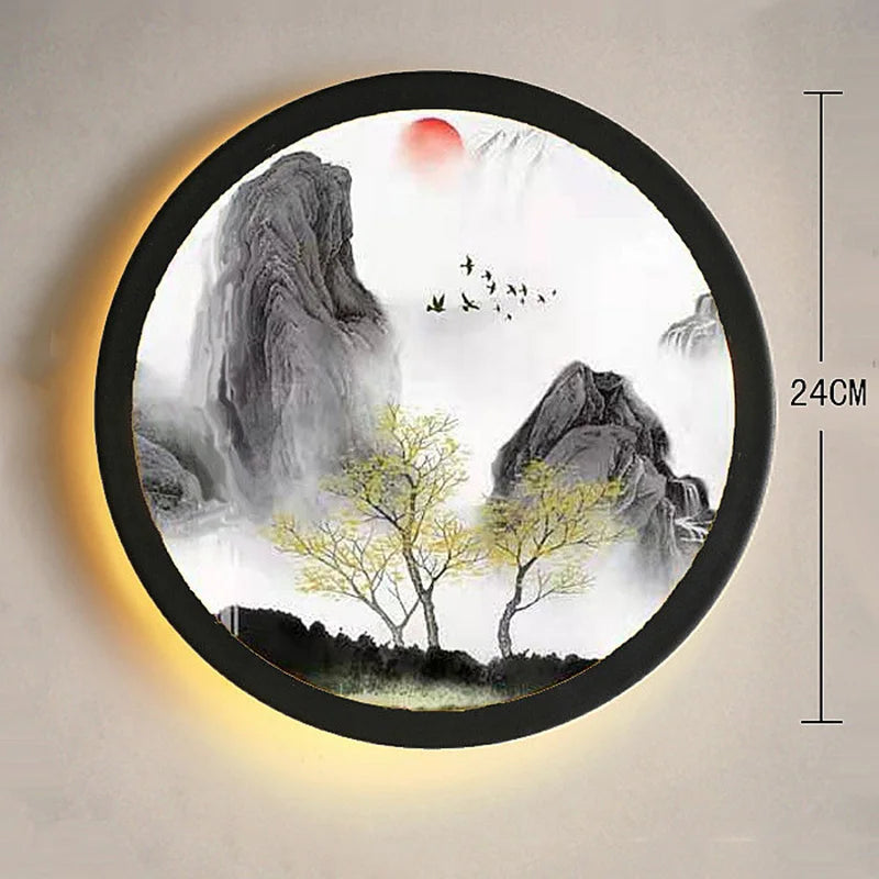 DecorBites™ Industrial Acrylic Round Wall Lamp | Vintage Mural Sconces for Bedroom Decor