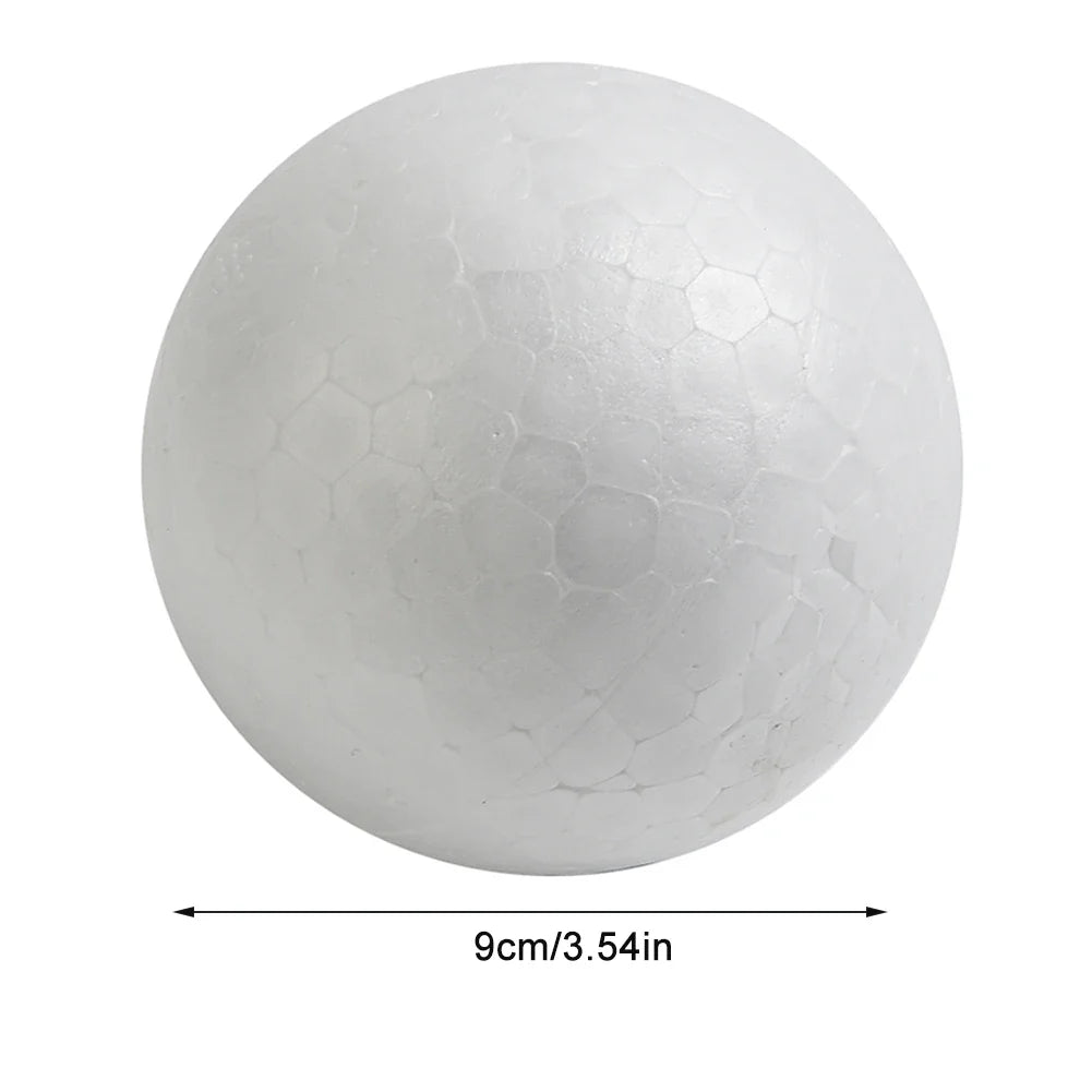 6-12cm White Polystyrene Foam Balls for DIY Crafts and Wedding Decor | LEENKEA