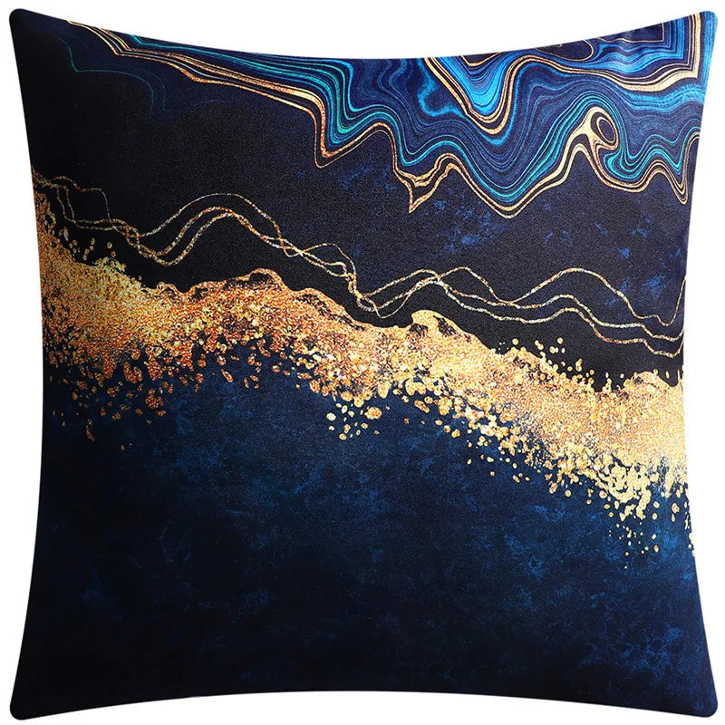 DecorBites™ Blue Floral Cushion Cover 45x45cm for Modern Home Decor & Office Sofa