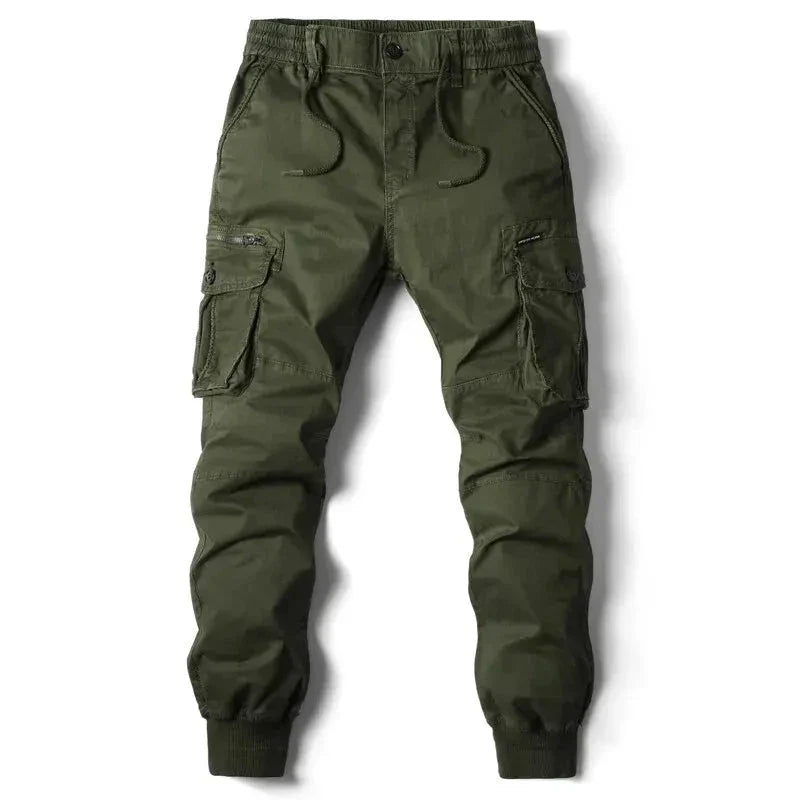 Mandotos Cargo Pants for Men Cotton Full Length Tactical Military Cargo Trousers Gray