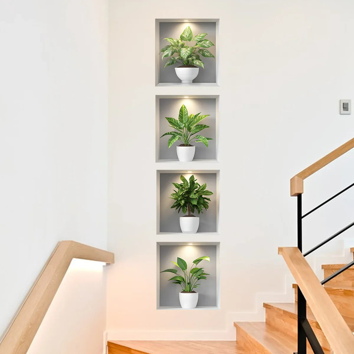 Green Plant Wall Stickers | Modern Home Decor Set