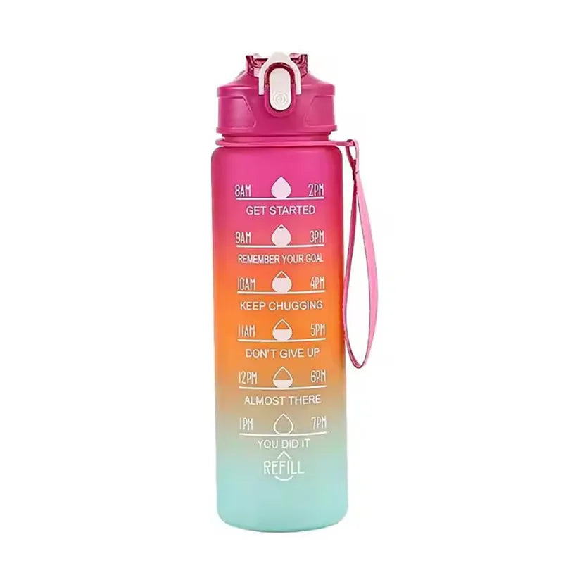 WRELS 900ml Sports Water Bottle with Time-Tracking Straw | Leak Proof Hydration Companion