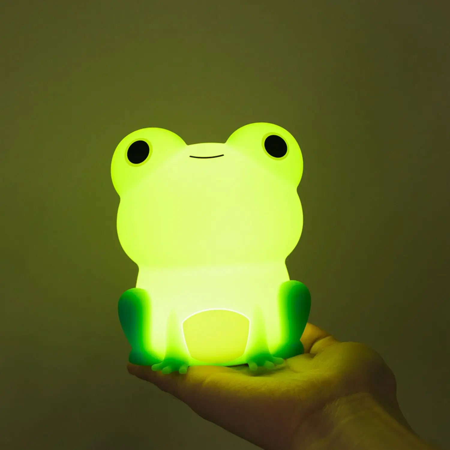 DecorBites™ Frog Night Light: Soft Silicone Dimmable Lamp for Kids, Rechargeable with Colorful Light