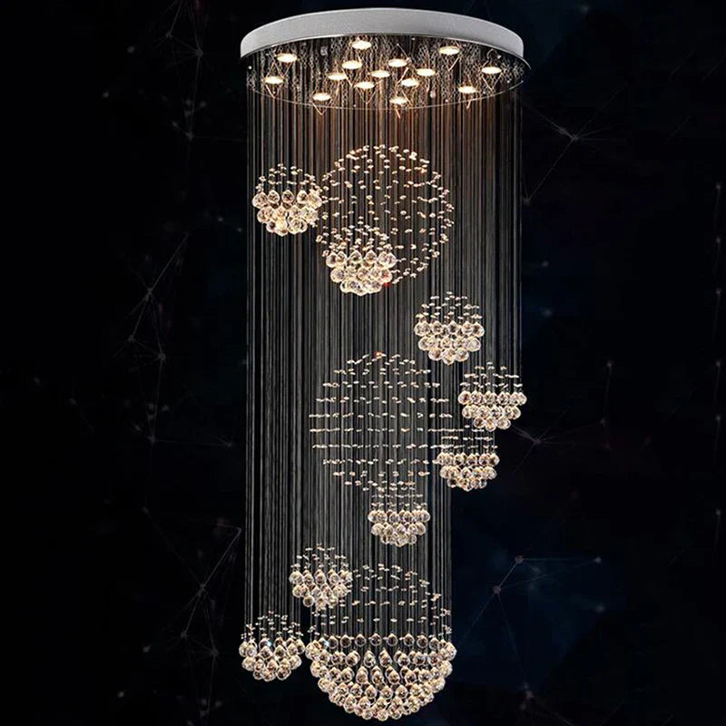 DecorBites™ Crystal LED Chandelier for Large Villa Ceiling Lights, Hotel, Kitchen Decor