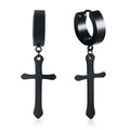 Stainless Steel Cross Earrings for Men | Religious Stud Earrings
