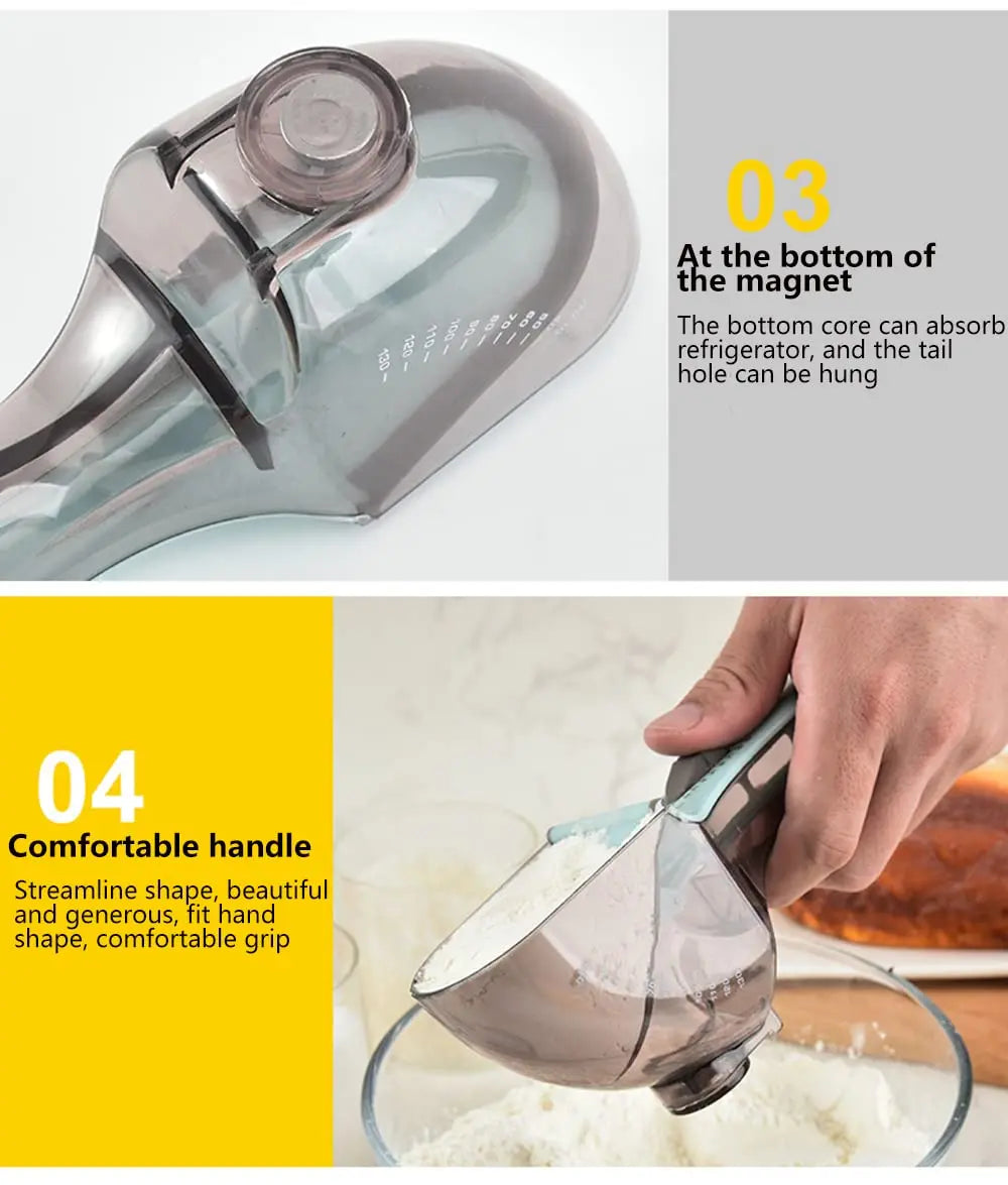 DecorBites™ 2-Piece Adjustable Measuring Cups and Spoons Set | Versatile Kitchen Scoops