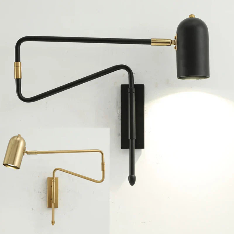 DecorBites™ Adjustable Long-Arm Wall Lamp with Switch, E27 Flex Reading Bedside Light