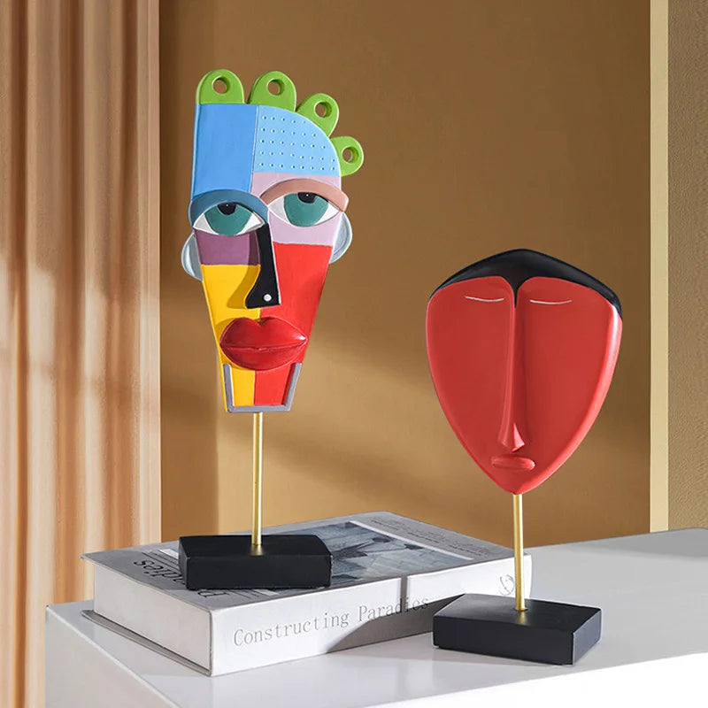 DecorBites™ African Abstract Face Monkey Sculpture for Modern Home Decor