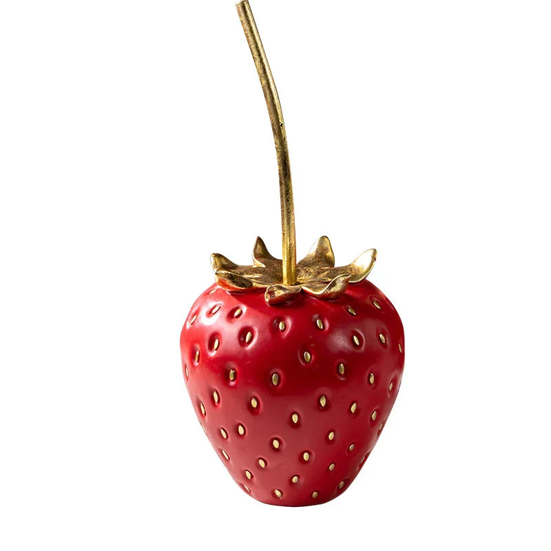 DecorBites™ Gold Strawberry Figurine Decor for Home Decor & Display