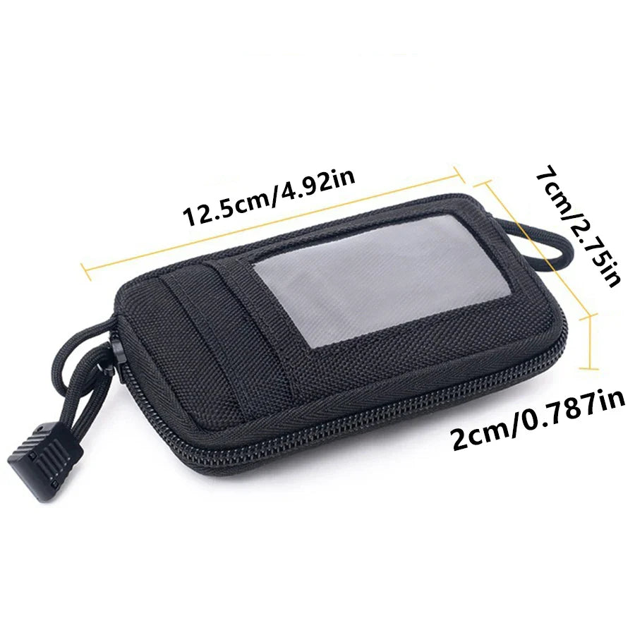Waterproof Camping EDC Pouch | Tactical Key Purse Wallet with Card Slots and Zippers