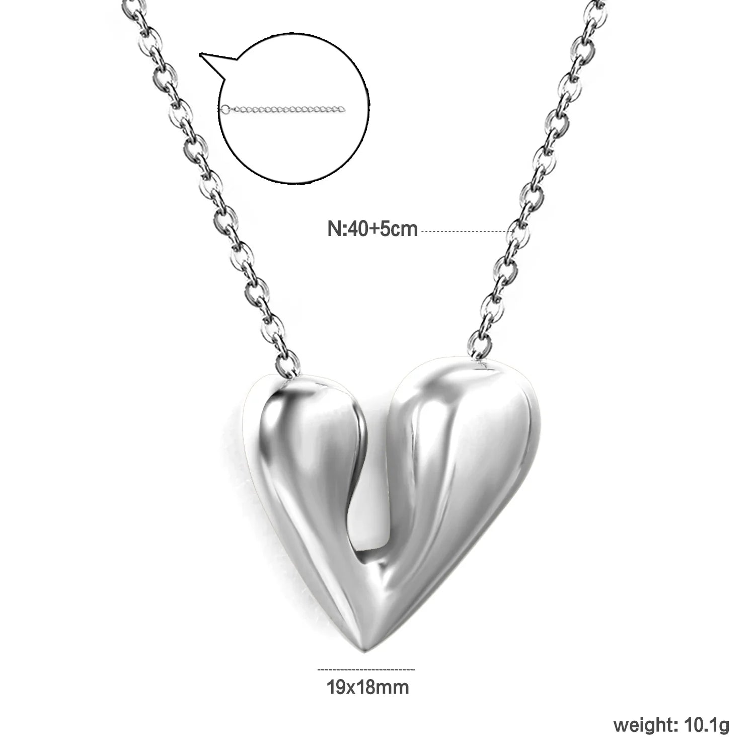 ASONSTEEL Romantic Heart Pendant Necklace | Gold Stainless Steel Choker for Women Gift