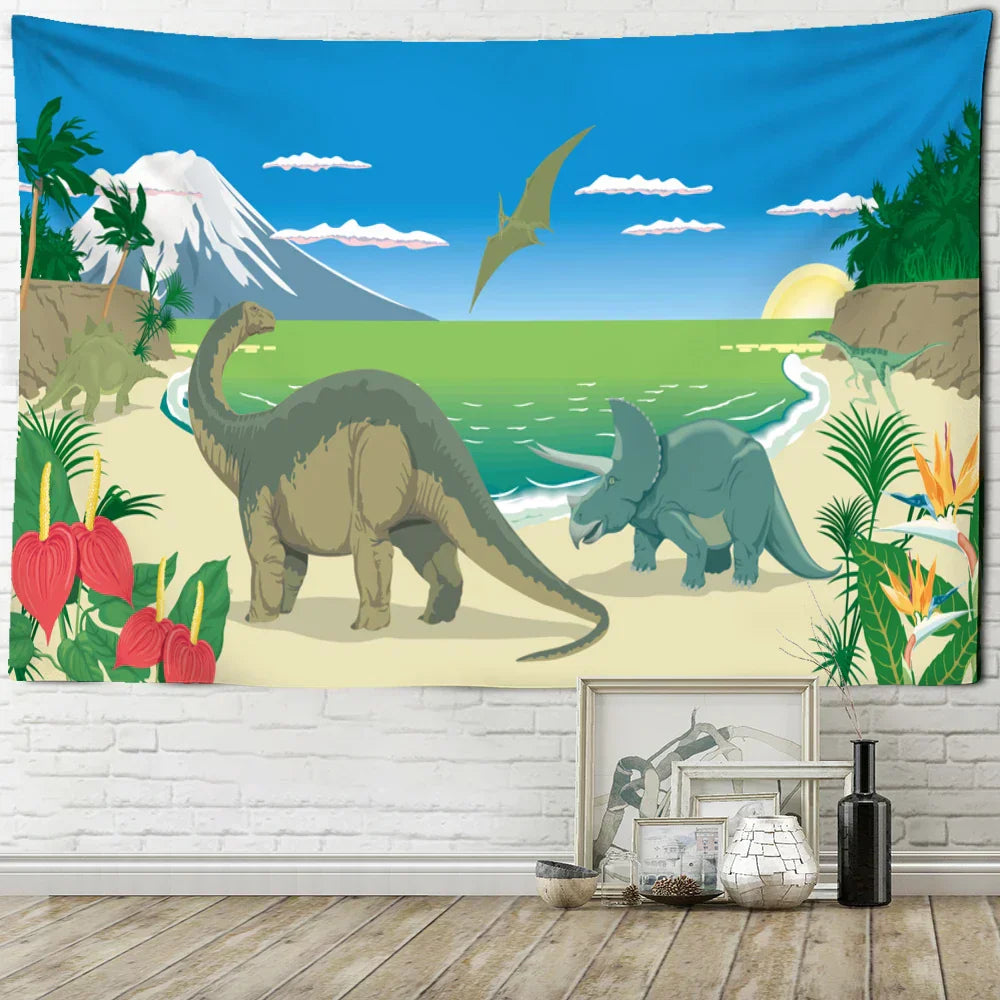 DecorBites™ Dinosaur Tapestry Wall Hanging for Boy Room Decor