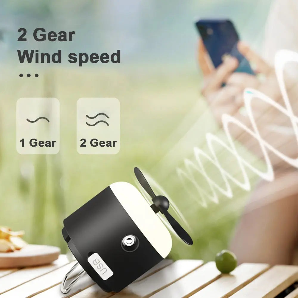 DecorBites™ 4-in-1 Rechargeable LED Camping Lantern with Fan & Spray