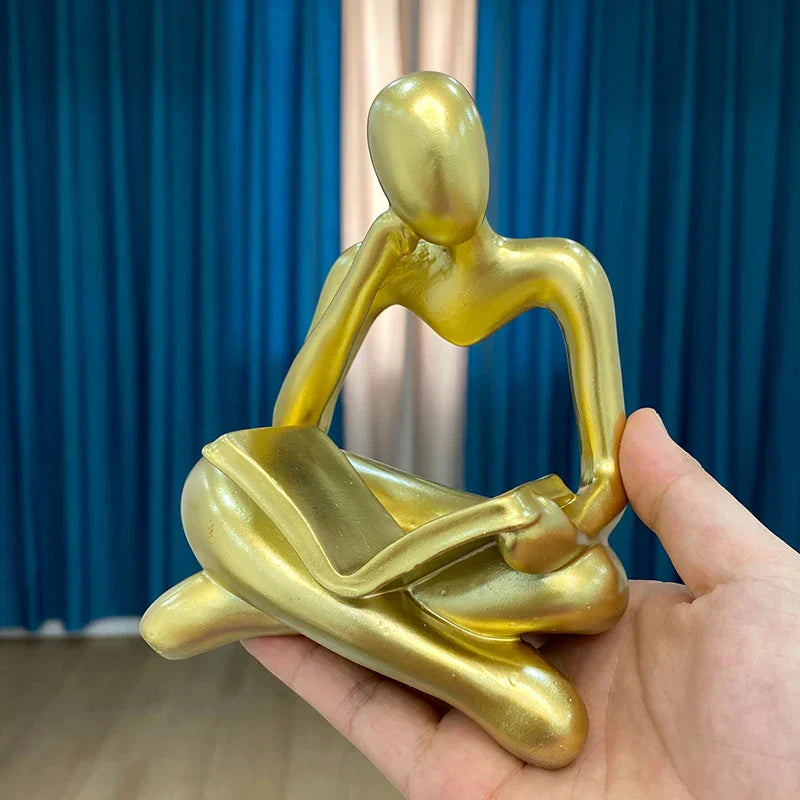 DecorBites™ Abstract Resin Book Figurines for Home Office Decor