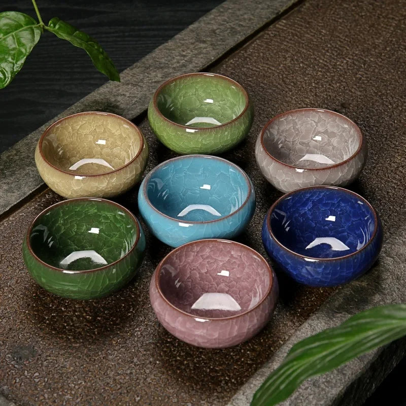 DecorBites™ Ice Cracking Ceramic Tea Cup Espresso Coffee Kung Fu Teacup Cute Cup