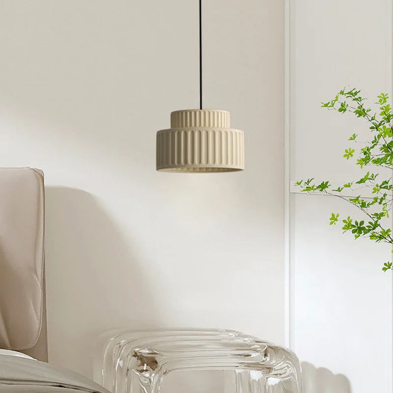 DecorBites™ Cream Resin LED Pendant Light for Home Decor
