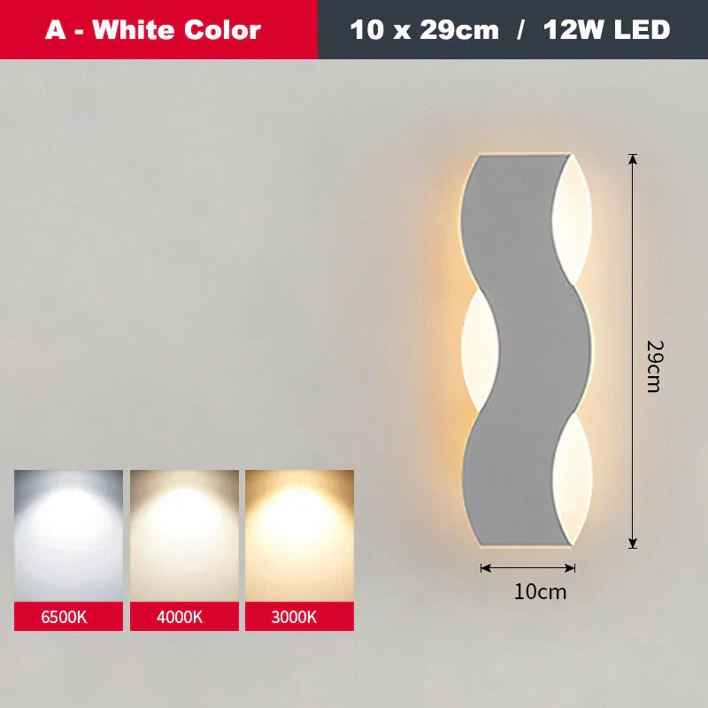 DecorBites™ LED Wave Wall Light for Indoor Corridors, Bedrooms, and Sofas