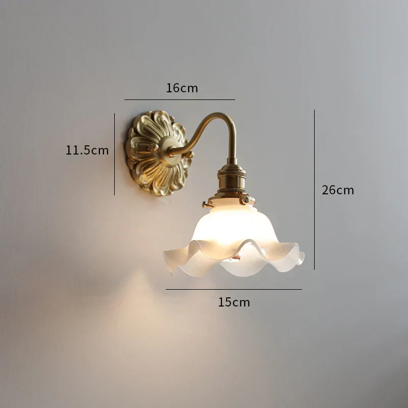 DecorBites™ Frosted Glass LED Wall Light Switch Socket Copper Lampara Pared