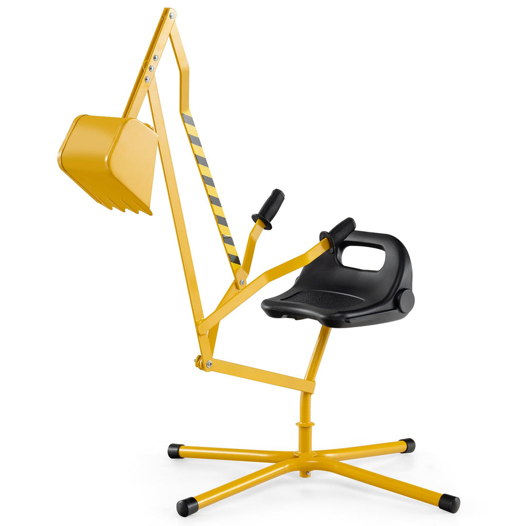 Sand Digger with 2-Handed Controls and Flexible Shovel for 3+ Years Old Kids-Yellow
