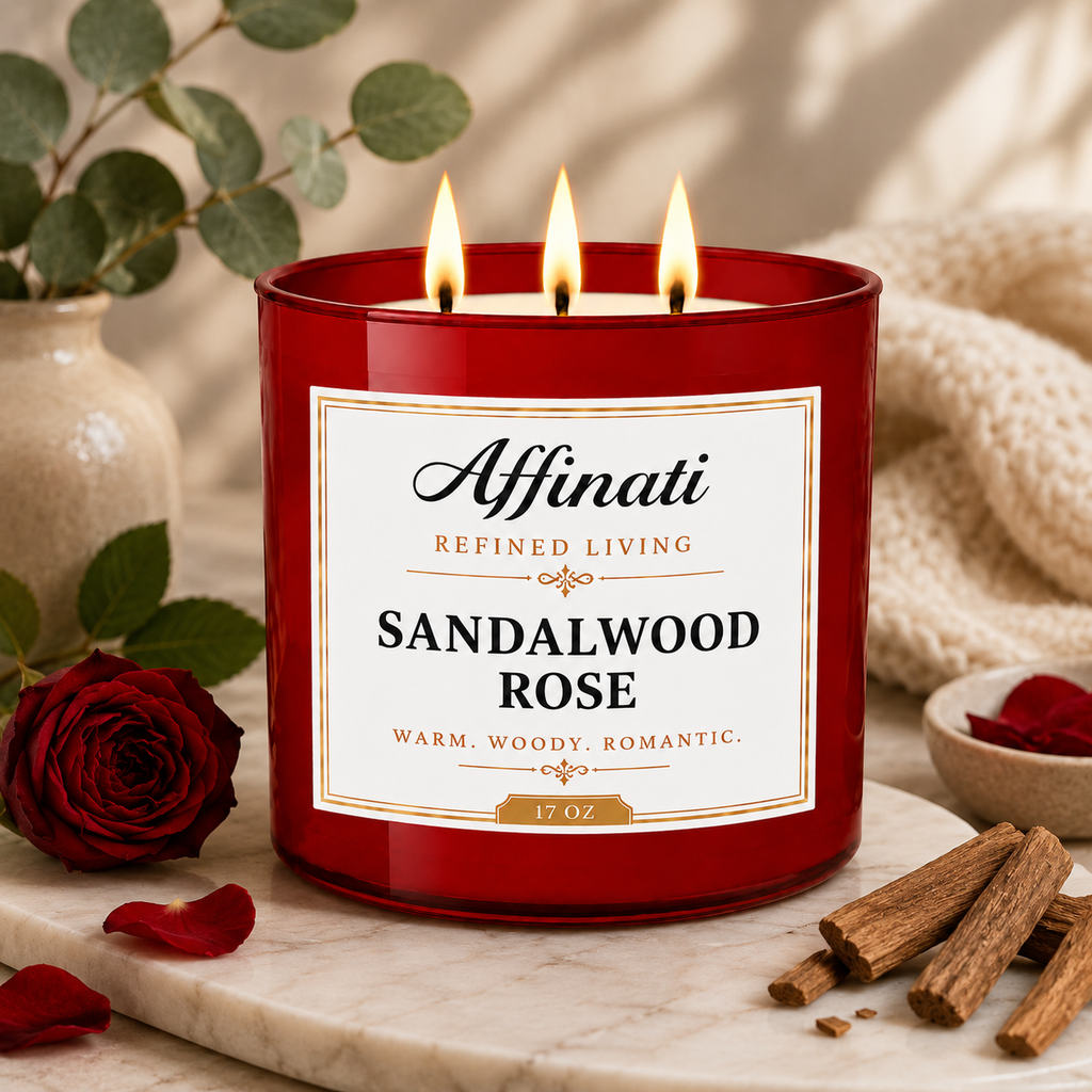Sandalwood Rose 3-Wick Candle
