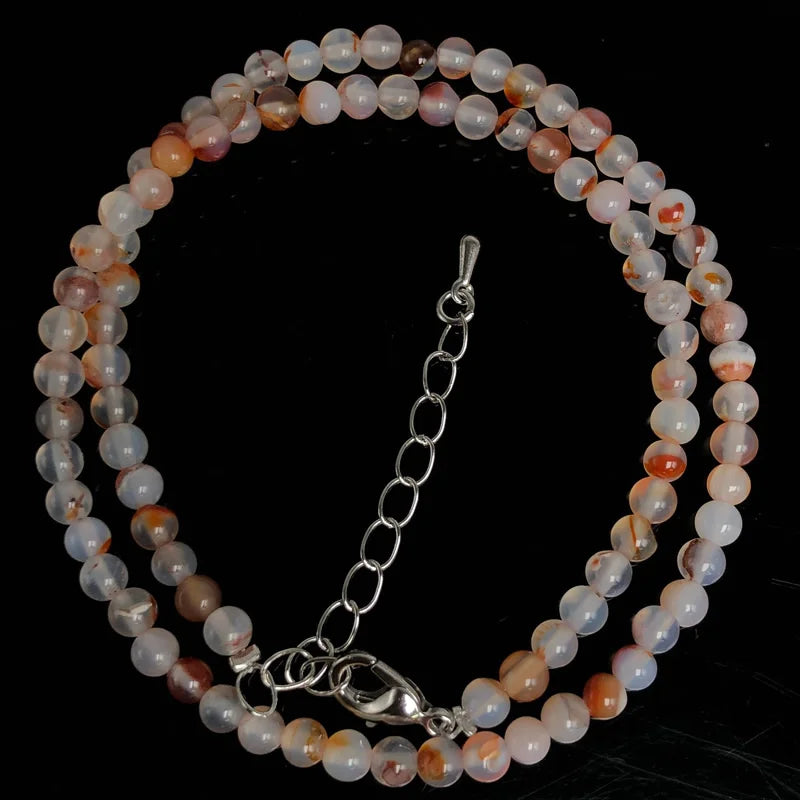 Natural Stone Bead Adjustable Necklace | Agate Opal Tigers Eye Quartz Crystal Jewelry