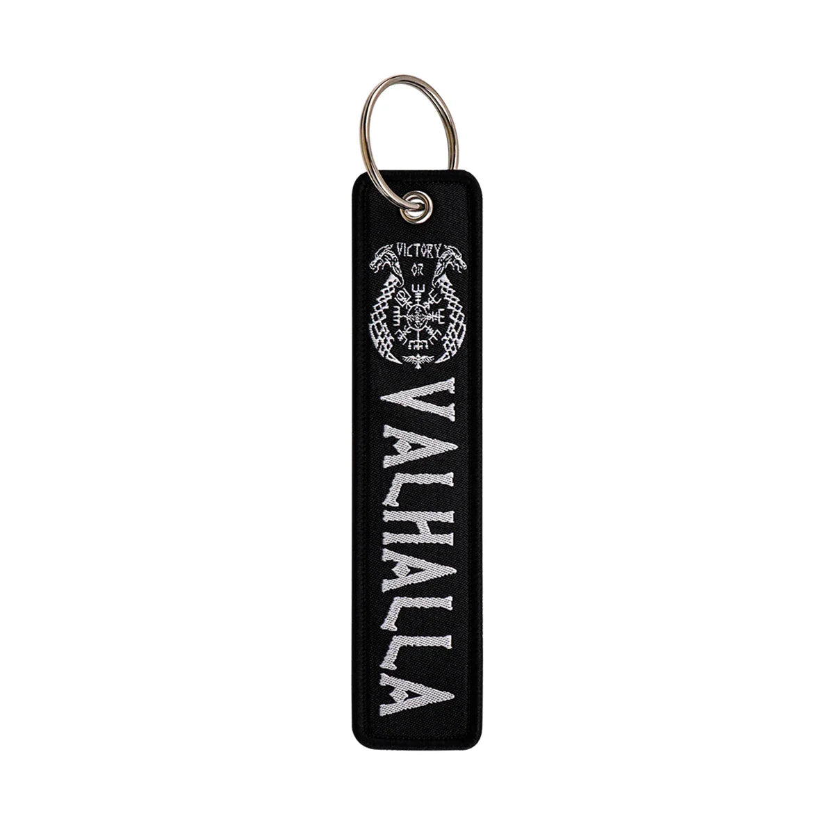 Rock and Roll Key Fob | Black Embroidery Key Tag for Bags and Gifts
