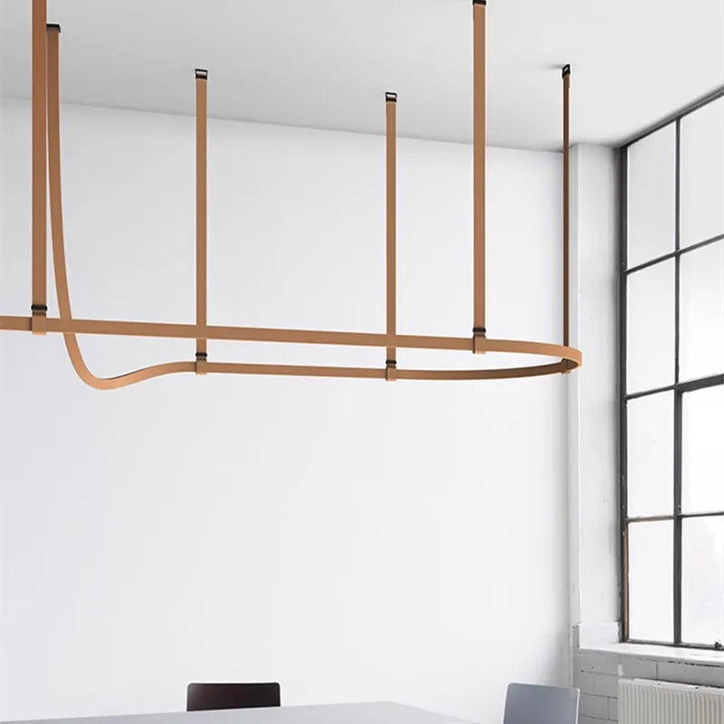 DecorBites™ LED Leather Pendant Lamp: Minimalist Dining Room Hanging Light