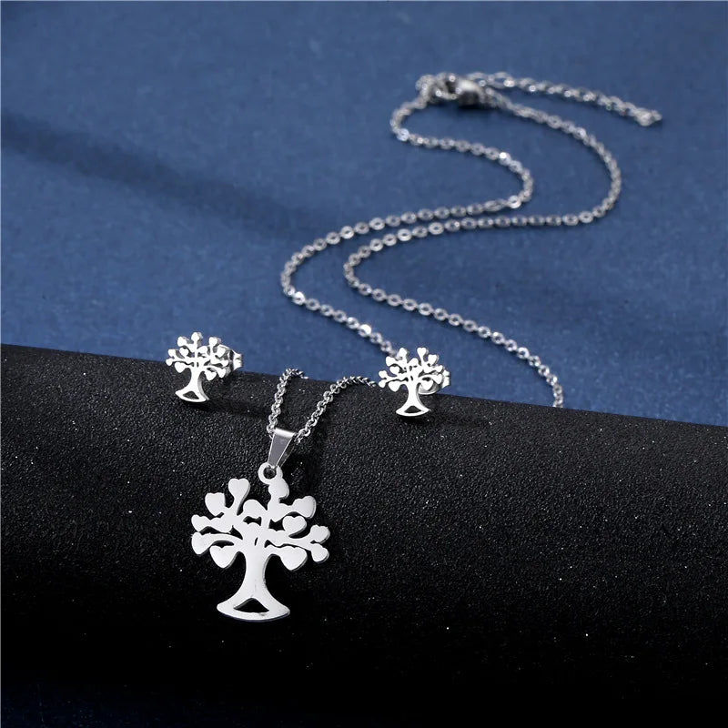 Tree of Life Pendant Necklace | Stainless Steel Family Tree Jewelry for Men and Women